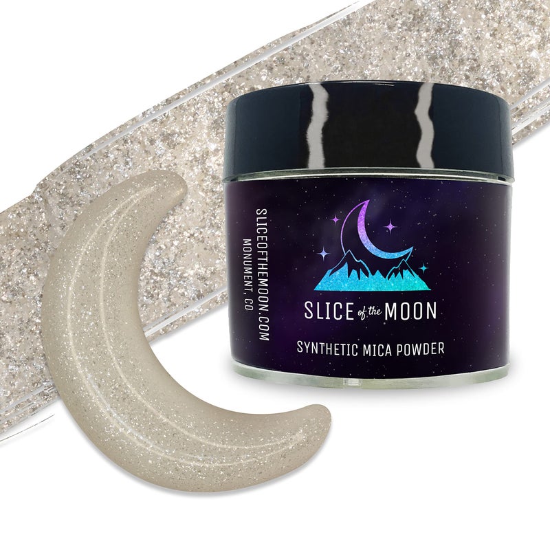 Slice of the Moon Ultra Sparkling White Mica Powder | Skin Safe, Fine Pigment Powder for Epoxy Resin, Body Butter, Lip Gloss, Candle Color Dye, Soap Colorant & Slime Pigment Dust â€” 0.42oz (12g) - Image 1
